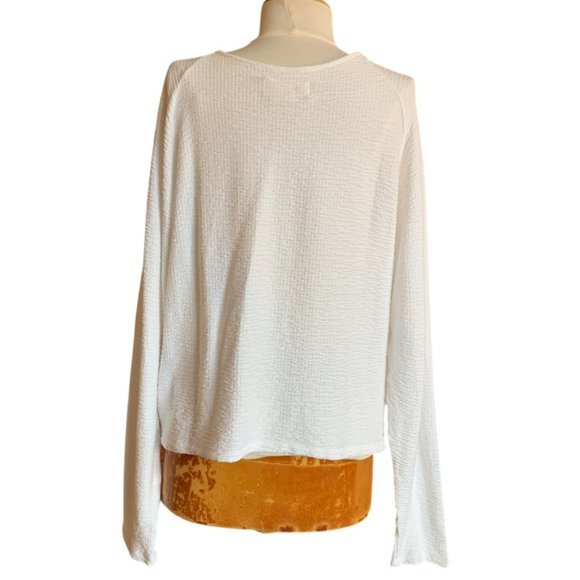 Anthropologie White Plunge Long Sleeve Top - Picture 2 of 2